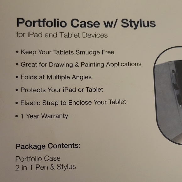 Vivitar Portfolio Case w/Stylus for iPad & tablet devices - Picture 5 of 6